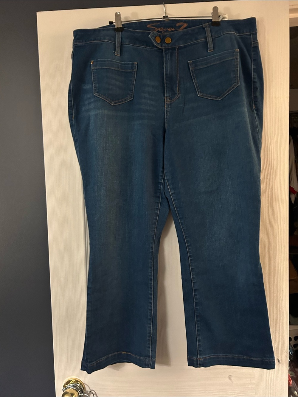 Seven7 Women's Mid Rise Vintage Boot Cut Jeans